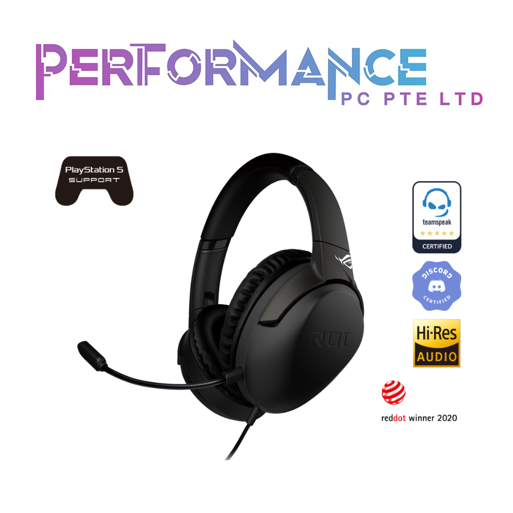 ASUS ROG Strix Go Core Moonlight (White/Black) gaming headset delivers immersive gaming audio and incredible comfort, and supports PC, PS4, Xbox One, Nintendo Switch and mobile devices. (2 YEARS WARRANTY BY BAN LEONG TECHNOLOGIES PTE LTD)