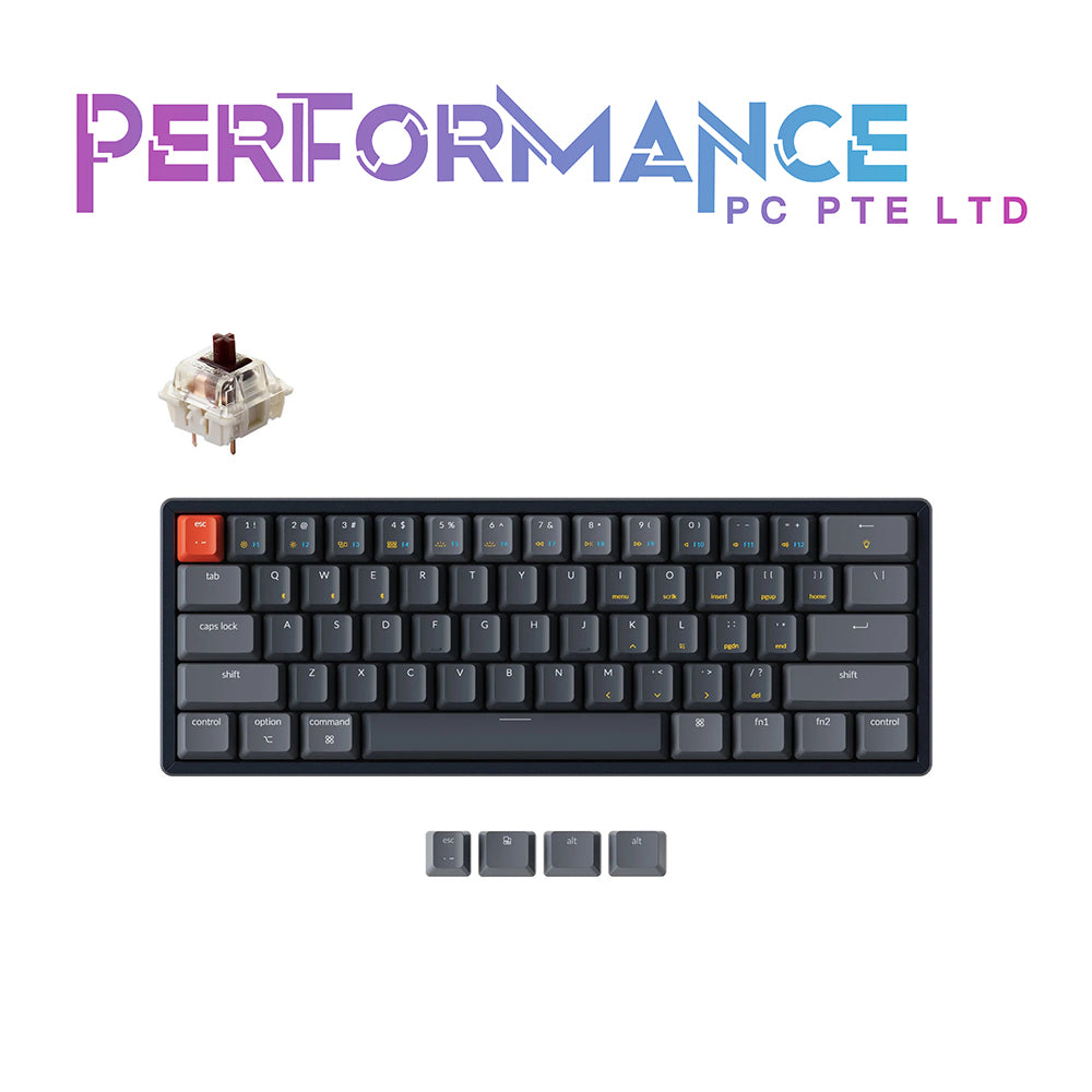 Keychron K12 Wireless Mechanical Keyboard 61 Key RGB Aluminium Hot Swap Gateron Brown/Blue Switch (1 YEAR WARRANTY BY TECH DYNAMIC PTE LTD)