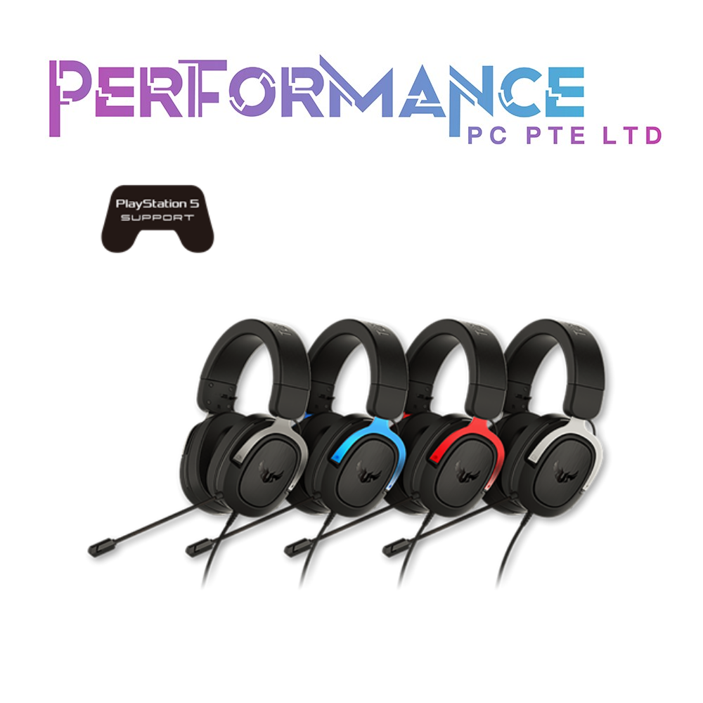 ASUS TUF Gaming H3 gaming headset, featuring 7.1 surround sound, deep bass, lightweight design (2 YEARS WARRANTY BY BAN LEONG TECHNOLOGIES PTE LTD)