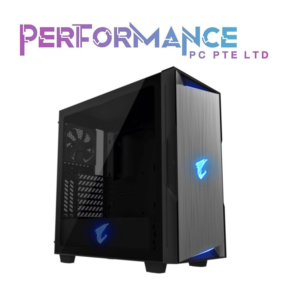 GIGABYTE AC300 GLASS CASE AORUS ATX Chassis with 4mm Black Tempered Glass Side Panel, VR-Link RGB Fusion, PSU Shroud Design, 1*F/R FAN (1 YEAR WARRANTY BY CDL TRADING PTE LTD)