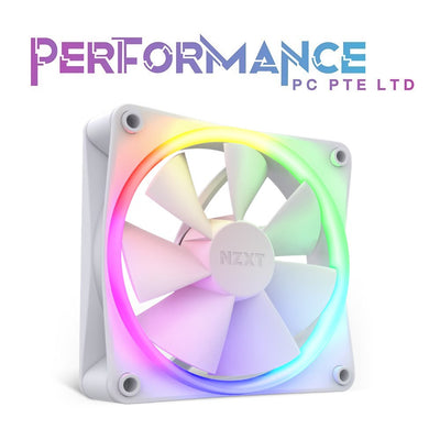 NZXT F120 RGB Fans - RF-R12TF-W1 - Advanced RGB Lighting Customization - Whisper Quiet Cooling - Triple (RGB Fan & Controller Included) - 120mm Fan - Black/White (2 YEARS WARRANTY BY TECH DYNAMIC PTE LTD)