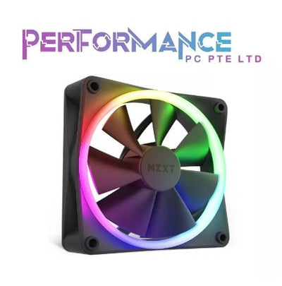 NZXT F120 RGB Fans - RF-R12TF-W1 - Advanced RGB Lighting Customization - Whisper Quiet Cooling - Triple (RGB Fan & Controller Included) - 120mm Fan - Black/White (2 YEARS WARRANTY BY TECH DYNAMIC PTE LTD)