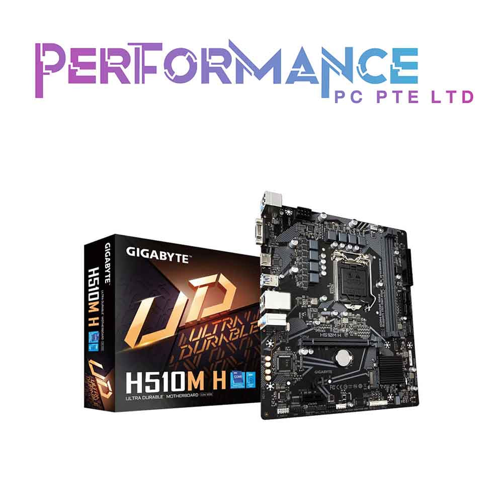 Intel® H510M Ultra Durable Motherboard with 6+2 Phases Digital VRM, PCIe 4.0* Design, Realtek 8118 Gaming LAN, Anti-Sulfur Resistor, Smart Fan 6 (3 YEARS WARRANTY BY CDL TRADING PTE LTD)