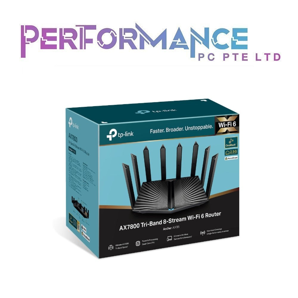 TP-Link Archer AX95 AX7800 Tri-Band 8-Stream Wi-Fi 6 Router (3 YEARS WARRANTY BY BAN LEONG TECHNOLOGIES PTE LTD)