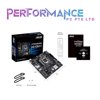 ASUS PRIME H510M-E Intel® H510 (LGA 1200) micro ATX motherboard with PCIe 4.0, 32Gbps M.2 slot, Intel® 1 Gb Ethernet, DisplayPort, HDMI, D-Sub, USB 3.2 Gen 1 Type A, SATA 6Gbps, COM header, RGB header (3 YEARS WARRANTY BY AVERTEK ENTERPRISES PTE LTD)