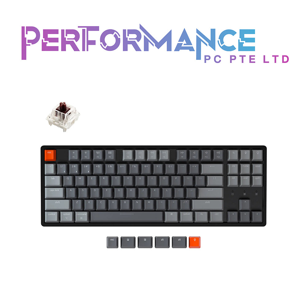 Keychron K8 87 Key Wireless Keyboard RGB/NON-Backlit Aluminum Frame Hot swap Gateron Brown/Red/Blue Switch (1 YEAR WARRANTY BY TECH DYNAMIC PTE LTD)