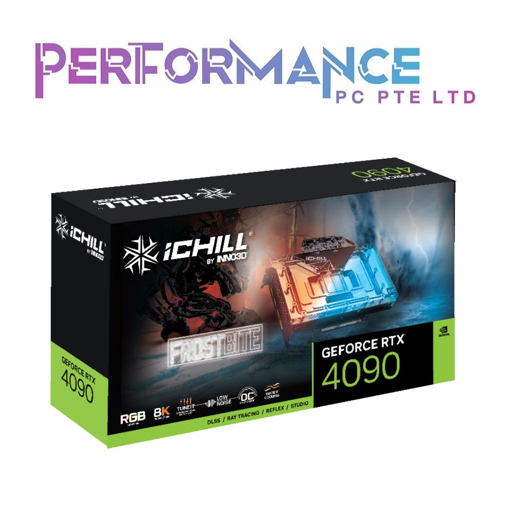 INNO3D GEFORCE RTX 4090 RTX4090 ICHILL FROSTBITE Graphics card (3 YEARS WARRANTY BY LEAPFROG DISTRIBUTION PTE LTD)