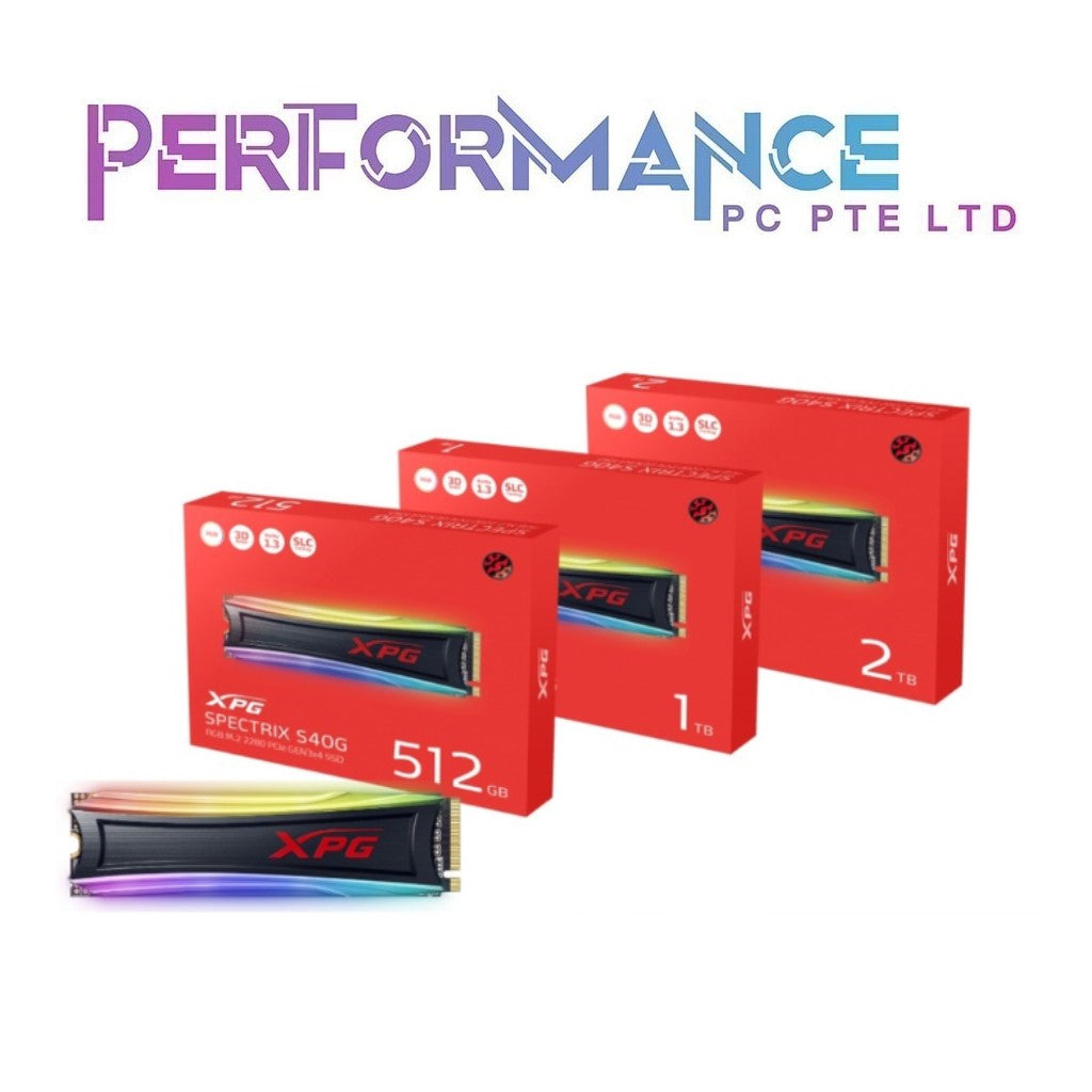 ADATA S40G XPG SPECTRIX SSD RGB PCIe Gen3x4 (NVMe) 500GB/1TB/2TB / WTY: 5 YRS Performance (Max): Read 3500MB/s, Write 3000MB/s Maximum 4K random read/write IOPS: up to 300K/240K (5 YEARS WARRANTY BY CORBELL TECHNOLOGY PTE LTD)