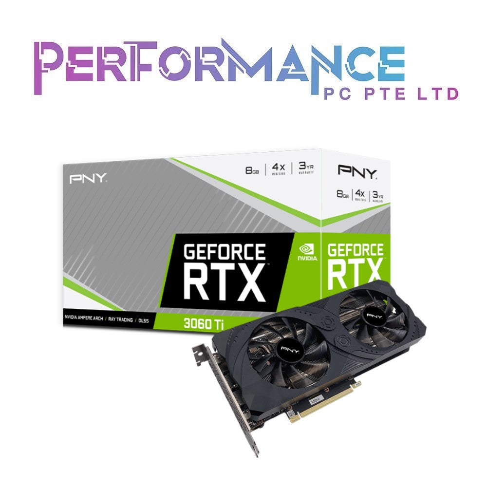 PNY GeForce RTX 3060 Ti RTX 3060Ti Uprising Dual Fan LHR 8GB GDDR6 Graphics Card GPU (3 YEARS WARRANTY BY KARIA TECHNOLOGY PTE LTD)