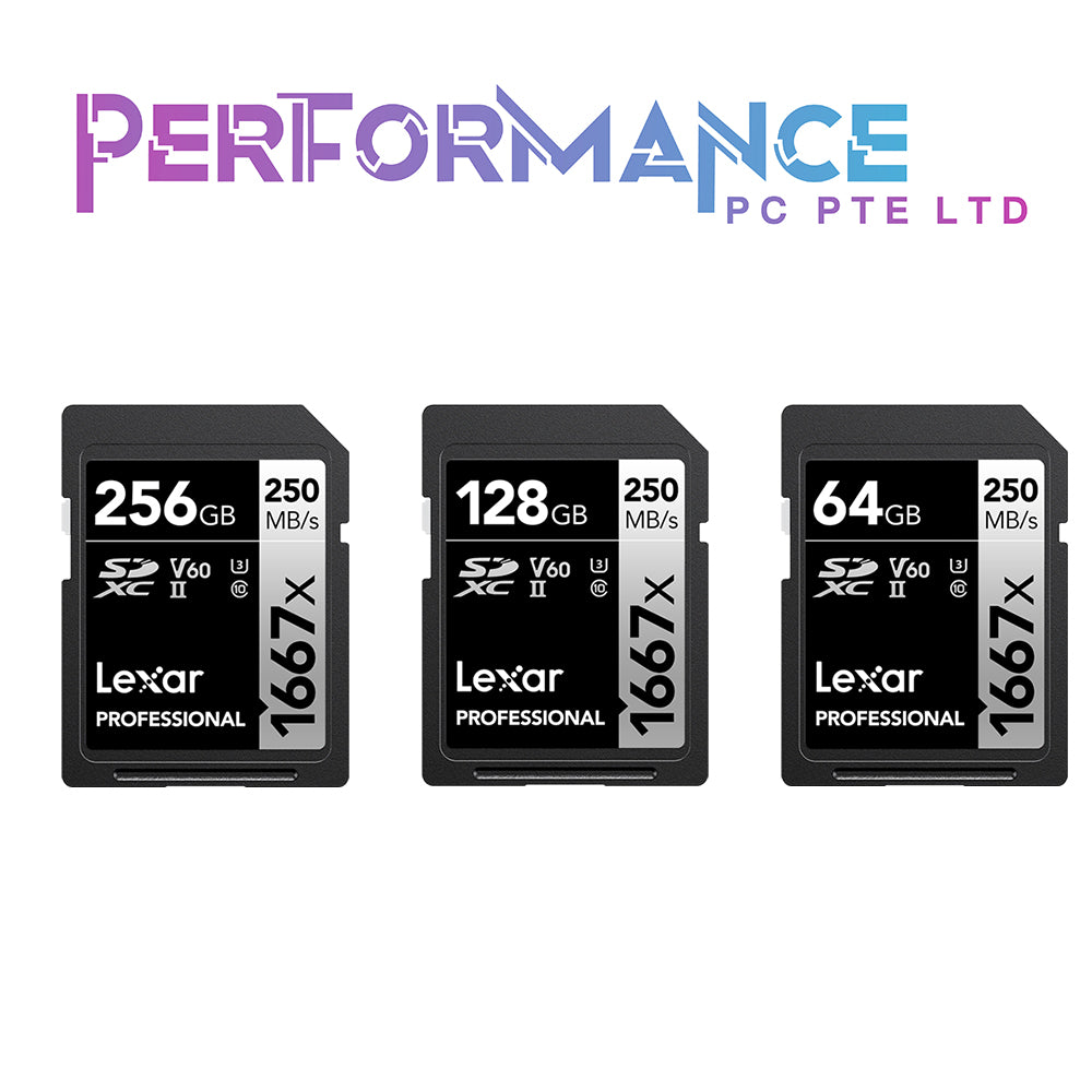 LEXAR Professional 1667x 256GB/128GB/64GB SDXC R250W80 MBs (SILVER Series) (10 YEARS WARRANTY BY TECH DYNAMIC PTE LTD)