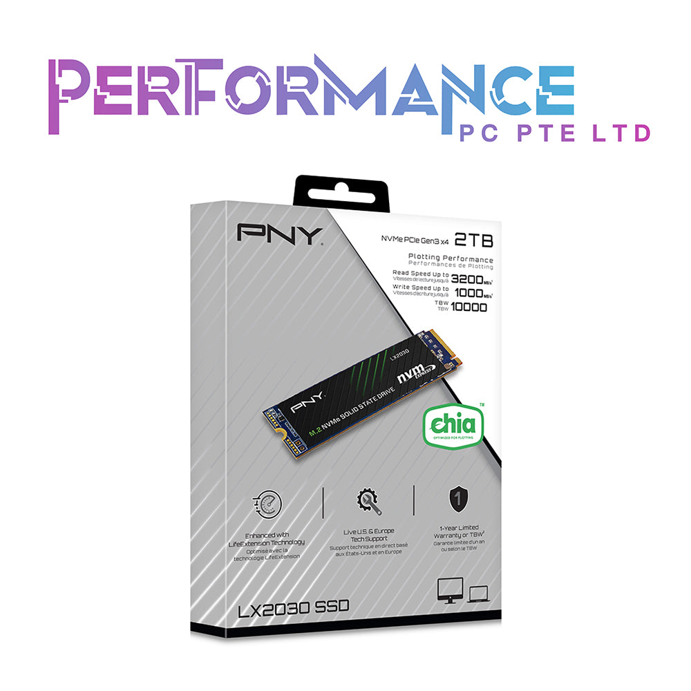 PNY LX2030 M.2 NVMe SSD 2TB Enterprise Grade SSD, 10K TBW (1 YEAR WARRANTY BY TECH DYNAMIC PTE LTD)