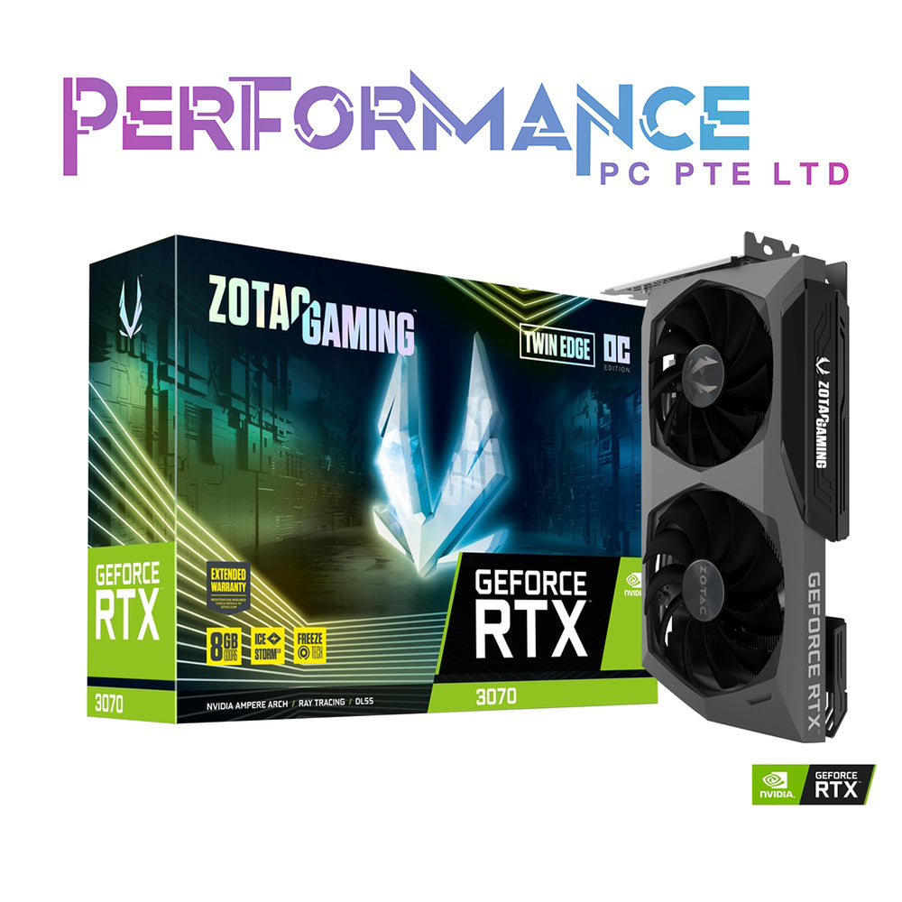 ZOTAC GAMING GeForce RTX 3070 Twin Edge OC 8G GDDR6 LHR Black/White (3+2 Years Warranty By Tech Dynamic Pte Ltd)