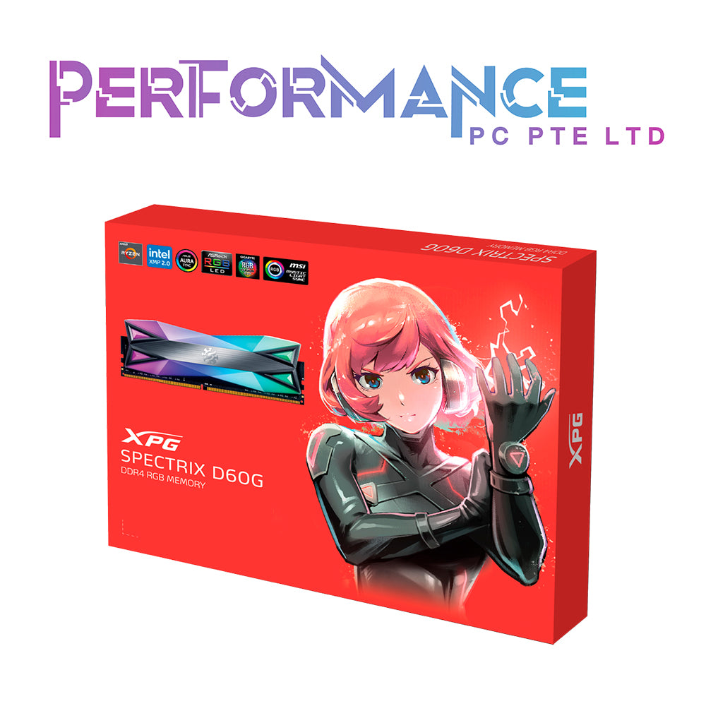 ADATA XPG SPECTRIX D60G DDR4-3200 CL16 2x8gb KIT Black (LIFETIME LIMITED WARRANTY BY TECH DYNAMIC PTE LTD)