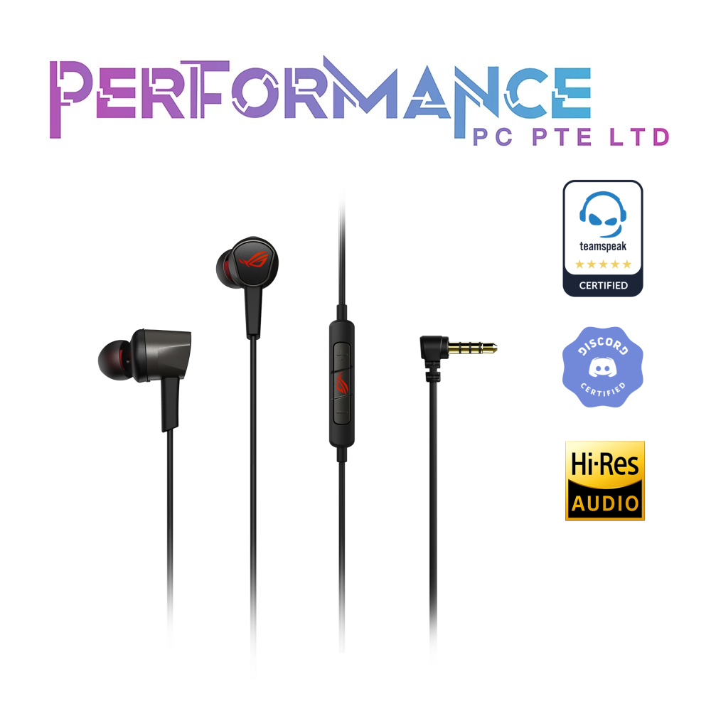 ASUS ROG Cetra II Core Moonlight (White/Black) in-ear gaming headphones with liquid silicone rubber drivers, 3.5mm connector (2 YEARS WARRANTY BY BAN LEONG TECHNOLOGIES PTE LTD)