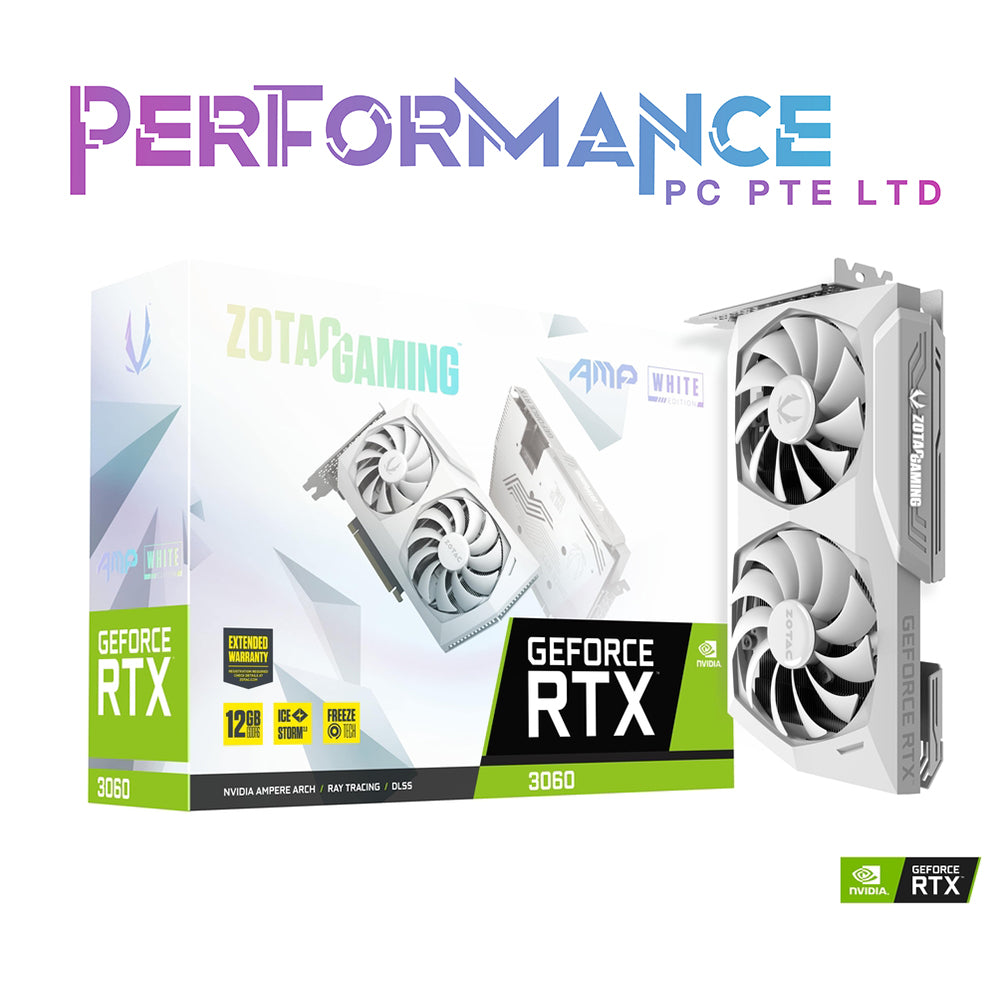 ZOTAC GAMING RTX 3060 AMP WHITE 12GB GDDR6 (3+2 YEARS WARRANTY BY TECH DYNAMIC PTE LTD)