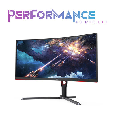 AOC CU34G3S 34 inch WQHD Curved 1000R Gaming Monitor / 3440x1440, 165Hz, HDMI 2.0 x2, DP 1.4 x2 / Built-in-Speaker / Headphone Out (3 YEARS WARRANTY BY CORBELL TECHNOLOGY PTE LTD)