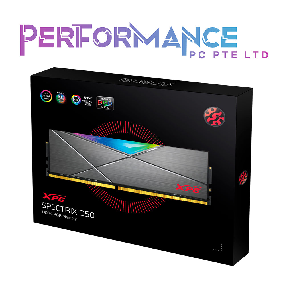 ADATA XPG SPECTRIX D50 DDR4-3200 CL16 16GB/32GB KIT (White) (LIFETIME LIMITED WARRANTY BY TECH DYNAMIC PTE LTD)