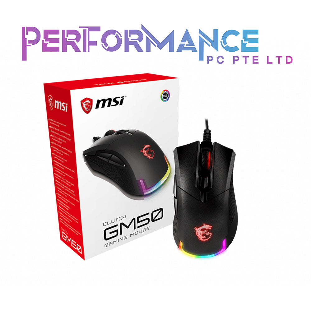MSI Clutch GM50 Gaming mouse (1 YEAR WARRANTY BY CORBELL TECHNOLOGY PTE LTD)