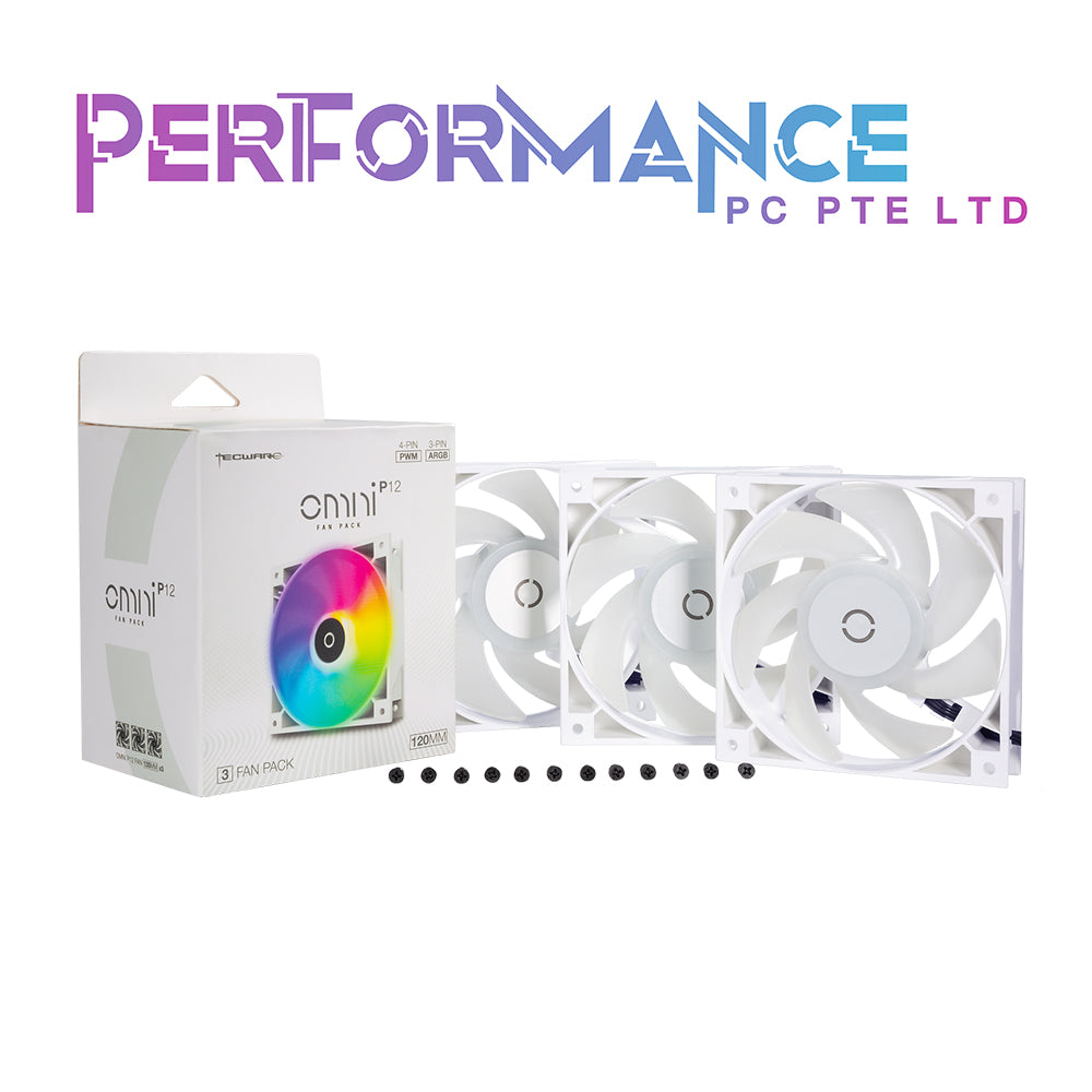 Tecware Omni P12/P14 Fans, 3/2 Fan Pack Black/White (1 YEAR WARRANTY BY TECH DYNAMIC PTE LTD)