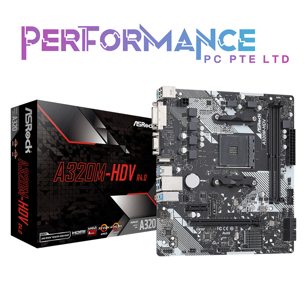 ASRock A320M-HDV R4.0 (3 Years Warranty By Tech Dynamic Pte Ltd)