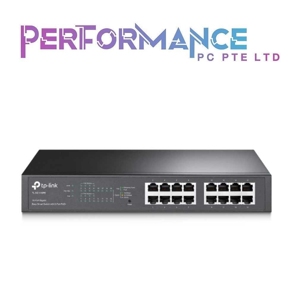 TP-Link TL-SG1016PE, 16 Port Gigabit PoE Switch , Easy Smart Managed , 8 PoE+ Ports 150W , Plug & Play , Sturdy Metal w/ Shielded Ports , QoS, Vlan, IGMP & LAG (3 YEARS WARRANTY BY BAN LEONG TECHNOLOGIES PTE LTD)