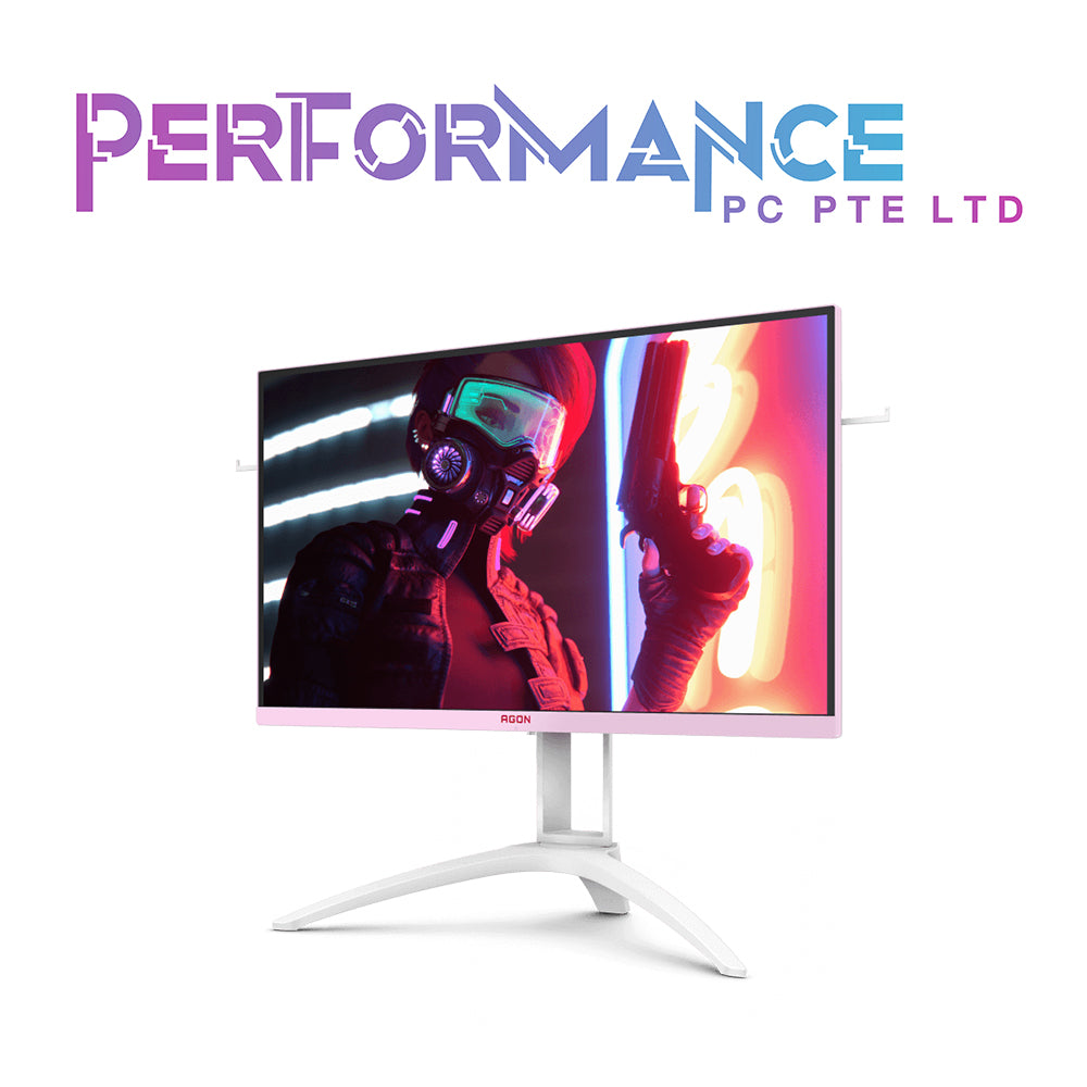 AOC AG273FXR Pink/White Full HD Gaming Monitor / 144Hz / 1ms MPRT / FreeSync / HDR / VGA x 1, HDMI 2.0 x 2 (HDR), DisplayPort 1.4 x 1 (HDR) / Audio Out (3 YEARS WARRANTY BY CORBELL TECHNOLOGY PTE LTD)