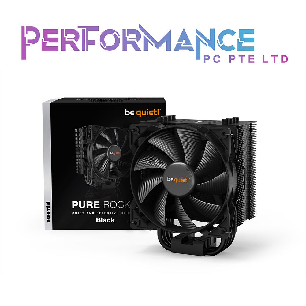be quiet! Pure Rock 2 Black ,4x6mm heatpipes, Pure Wings 12cm x 1 (LGA 1700 Compatible) CPU AIR COOLER (3 Years Warranty By Tech Dynamic Pte Ltd)