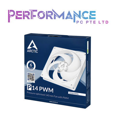 ARCTIC P14 PWM Pressure-optimised 140 mm Fan Black/White (6 Years Warranty By Tech Dynamic Pte Ltd)