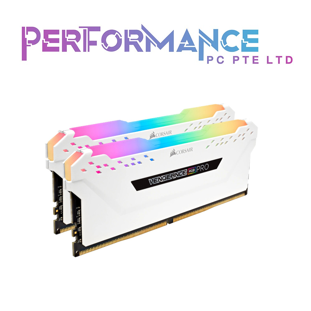 CORSAIR VENGEANCE RGB PRO 16GB (2 x 8GB) DDR4 DRAM 3600MHz/4000MHz Memory Kit White/Black (LIMITED LIFETIME WARRANTY BY CONVERGENT SYSTEMS PTE LTD)