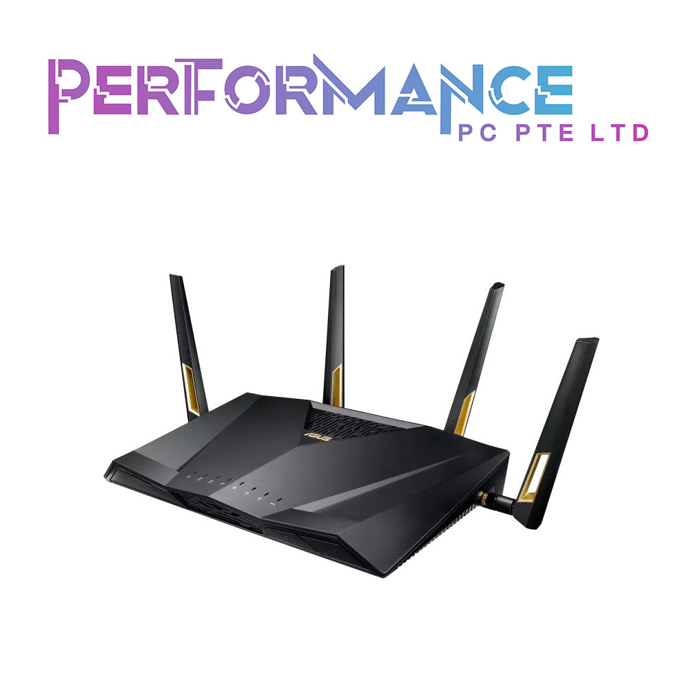 ASUS RT-AX88U AX6000 Dual Band WiFi 6 (802.11ax) Router supporting MU-MIMO and OFDMA technology, with AiProtection Pro network security powered by Trend MicroTM, (3 YEARS WARRANTY BY AVERTEK ENTERPRISES PTE LTD)