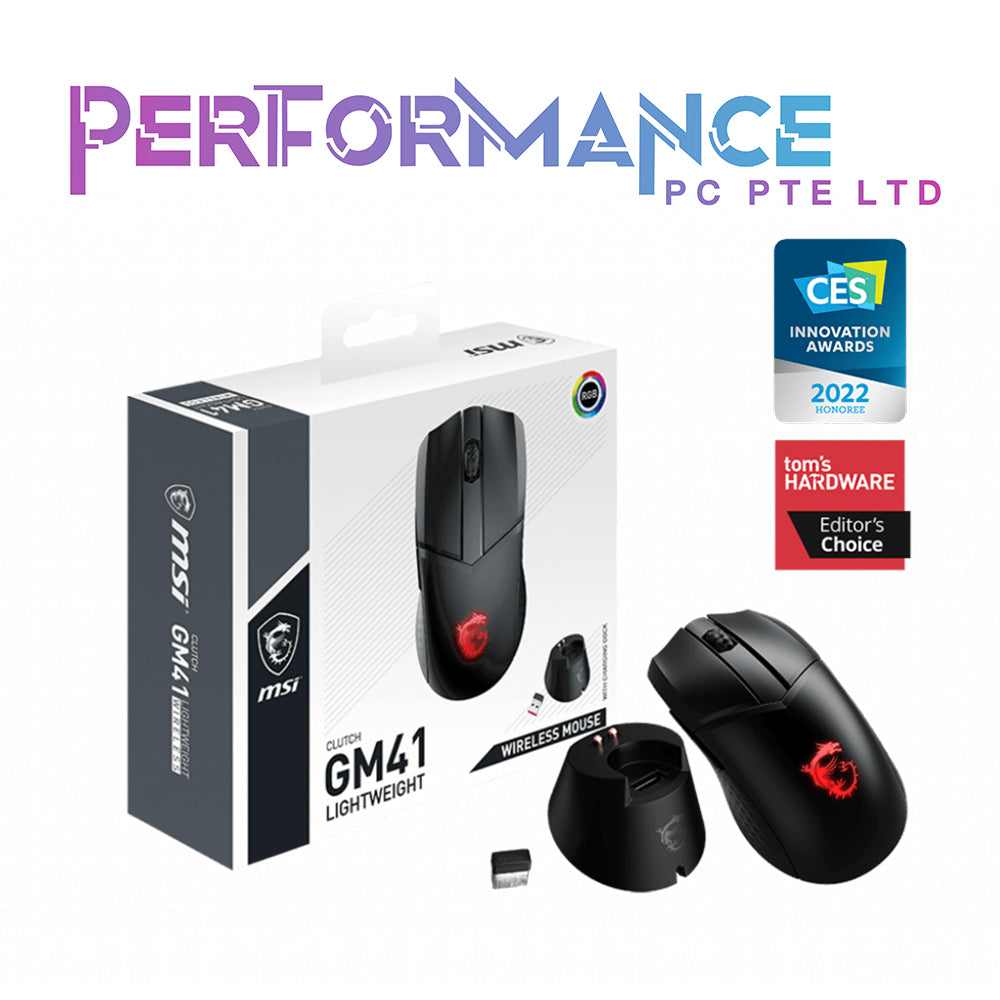 MSI Clutch GM41 Lightweight Wireless Gaming mouse (1 YEAR WARRANTY BY CORBELL TECHNOLOGY PTE LTD)