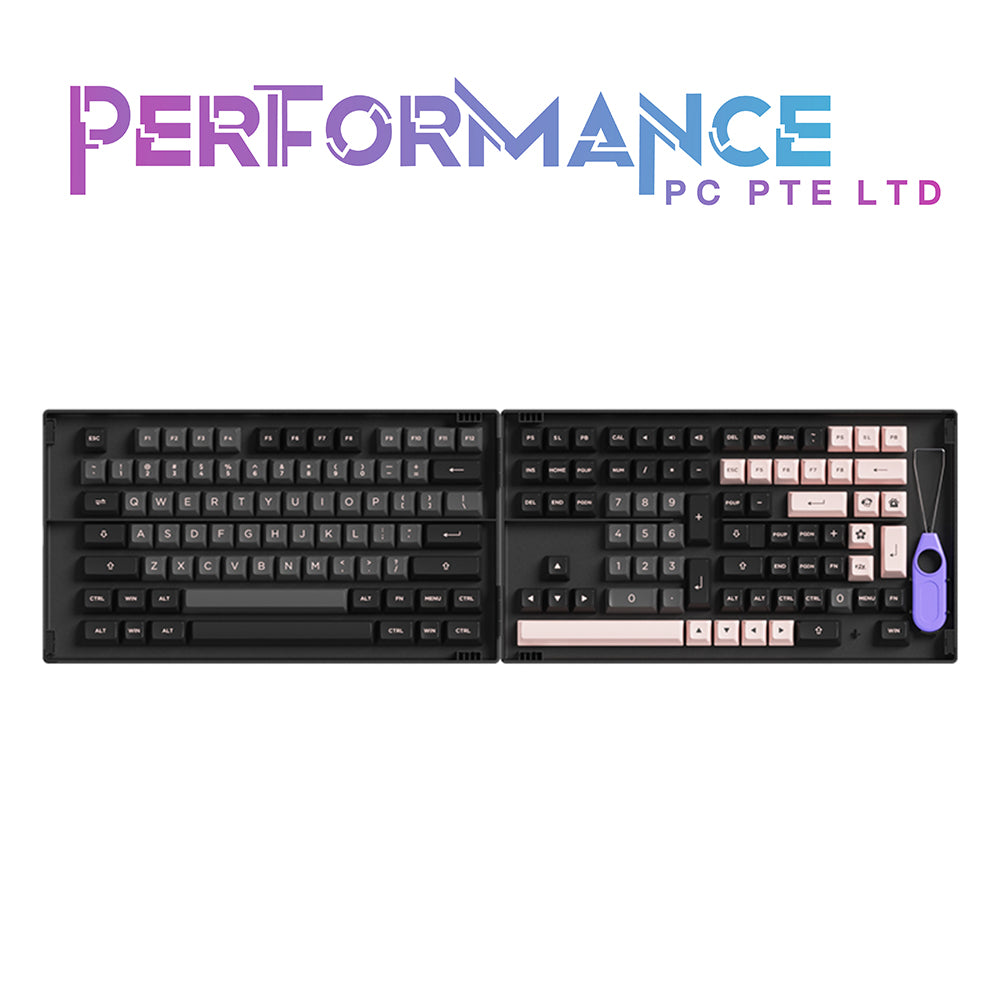 AKKO Keycap - ASA Profile/ASA Low Profile - Black & Pink (158pcs)(155pcs) (1 YEAR WARRANTY BY TECH DYNAMIC PTE LTD)