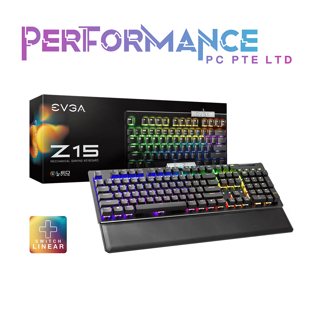 EVGA Z15/Z20 RGB Mechanical Gaming Keyboard, Linear Switch, RGB Backlit LED, Hot Swappable (1 Year Warranty By Tech Dynamic Pte Ltd)