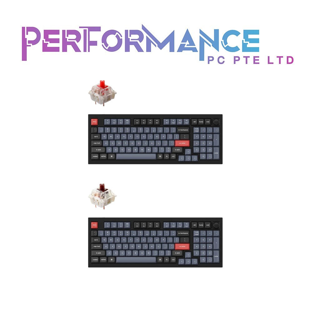 KEYCHRON Q5 Swappable RGB Backlight Red/Brown Switch Knob Version - Grey/Black (A) (1 YEAR WARRANTY BY TECH DYNAMIC PTE LTD)