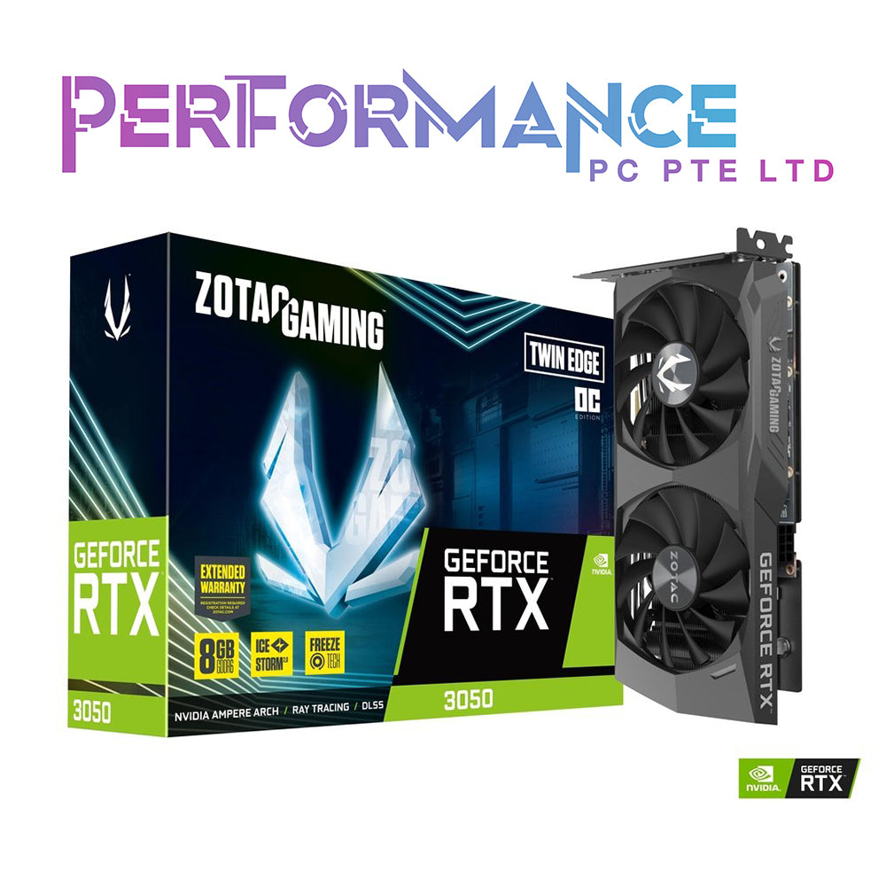 ZOTAC GAMING GeForce RTX 3050 Twin Edge OC 8G GDDR6 (3+2 Years Warranty By Tech Dynamic Pte Ltd)
