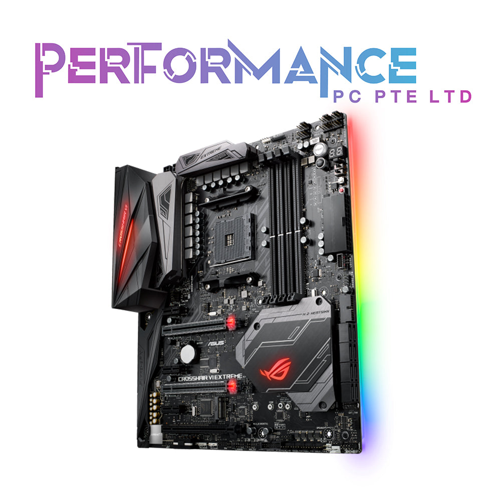 ASUS ROG Crosshair VI Extreme AMD X370 EATX gaming motherboard with M.2 heatsink, Aura Sync RGB LED, DDR4 3200MHz, Dual M.2,USB 3.1 Gen2 and 802.11ac Wi-Fi (3 YEARS WARRANTY BY AVERTEK ENTERPRISES PTE LTD)