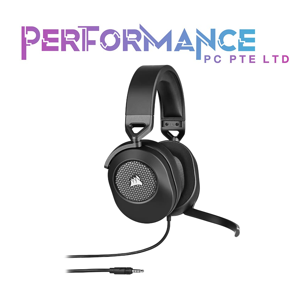 CORSAIR HS65 Surround Gaming Headset, Carbon/White (2 YEARS WARRANTY BY CONVERGENT SYSTEMS PTE LTD)