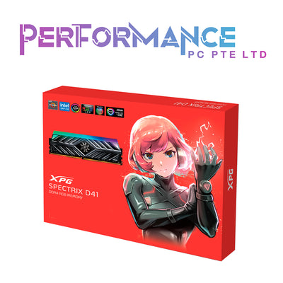 ADATA SPECTRIX D41G DDR4 RGB Memory Module Black/Red - DDR4-3200CL16 16GB/32GB (LIFETIME LIMITED WARRANTY BY TECH DYNAMIC PTE LTD)