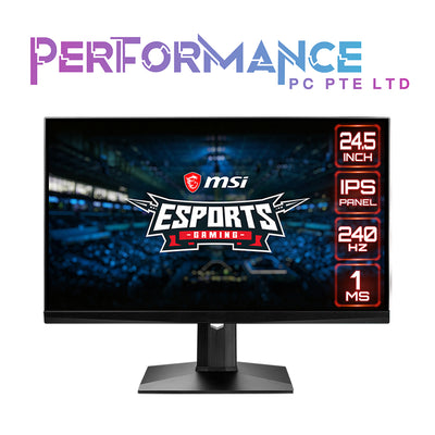 MSI Optix MAG251RX 24.5” FHD (1920 x 1080) Non-glare with Super Narrow Bezel 240Hz 1ms 16:9 HDMI/DP/USB Height Adjustment G-Sync Compatible IPS Gaming Monitor (3 YEARS WARRANTY BY CORBELL TECHNOLOGY PTE LTD)