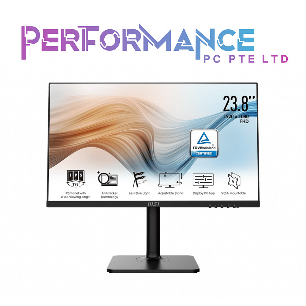 MSI Modern MD241P 24" (23.8" Viewable) 1920 x 1080 FHD 75Hz IPS HDMI USB Type-C Swivel Pivot Height Adjust Tilt Built-in Speakers Monitor (3 YEARS WARRANTY BY CORBELL TECHNOLOGY PTE LTD)