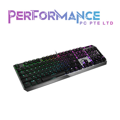 MSI Vigor GK50 Low Profile RGB Mechanical Gaming Keyboard, Kailh White Low Profile Switches, Brushed Aluminum Design, Ergonomic Keycap Design, RGB Mystic Light (1 YEAR WARRANTY BY CORBELL TECHNOLOGY PTE LTD)