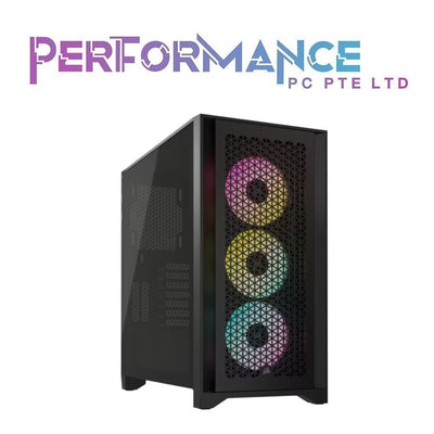 Corsair iCUE 4000D RGB Airflow Tempered Glass Mid-Tower Case, Black / True White, 3 x Corsair AF120 RGB Elite Fans (2 YEARS WARRANTY BY CONVERGENT SYSTEMS PTE LTD)