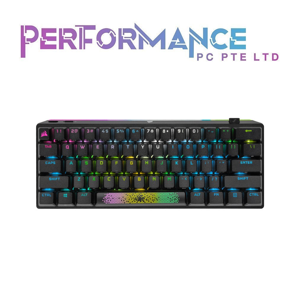 Corsair K70 PRO MINI WIRELESS 60% Mechanical CHERRY MX Speed Switch Keyboard with RGB Backlighting Black/White (2 YEARS WARRANTY BY CONVERGENT SYSTEMS PTE LTD