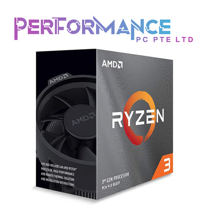 AMD Ryzen 3 3100 4-Core, 8-Thread Unlocked Desktop Processor with Wraith Stealth Cooler (3 YEARS WARRANTY BY CORBELL TECHNOLOGY PTE LTD)