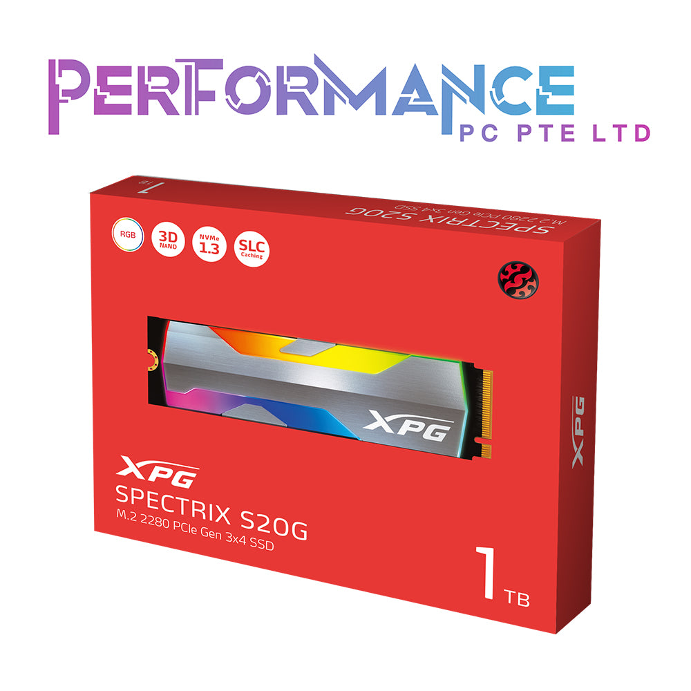 XPG SPECTRIX S20G 500G/1TB RGB PCIe Gen3x4 (NVMe) (5 YEARS WARRANTY BY CORBELL TECHNOLOGY PTE LTD)