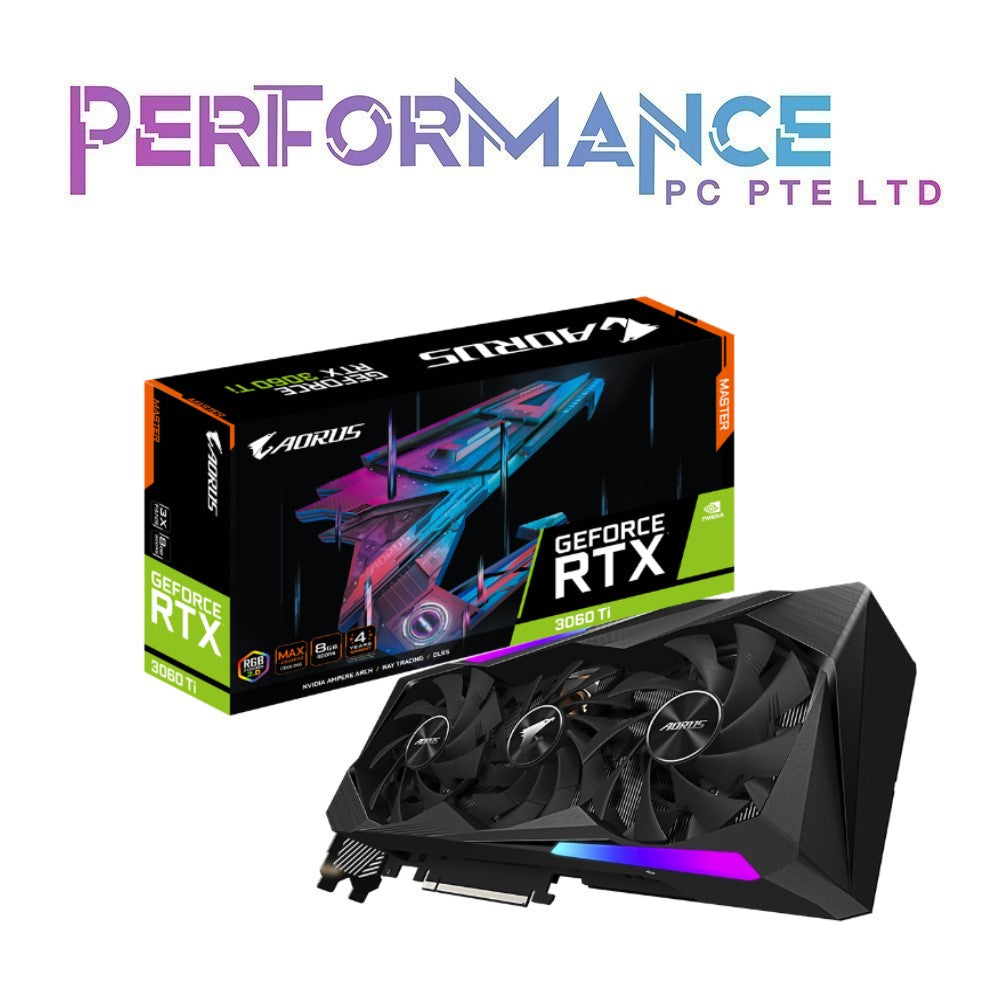 Gigabyte AORUS GeForce RTX™ 3060 Ti MASTER 8GB Graphics Card (3 YEARS WARRANTY BY CDL TRADING PTE LTD)