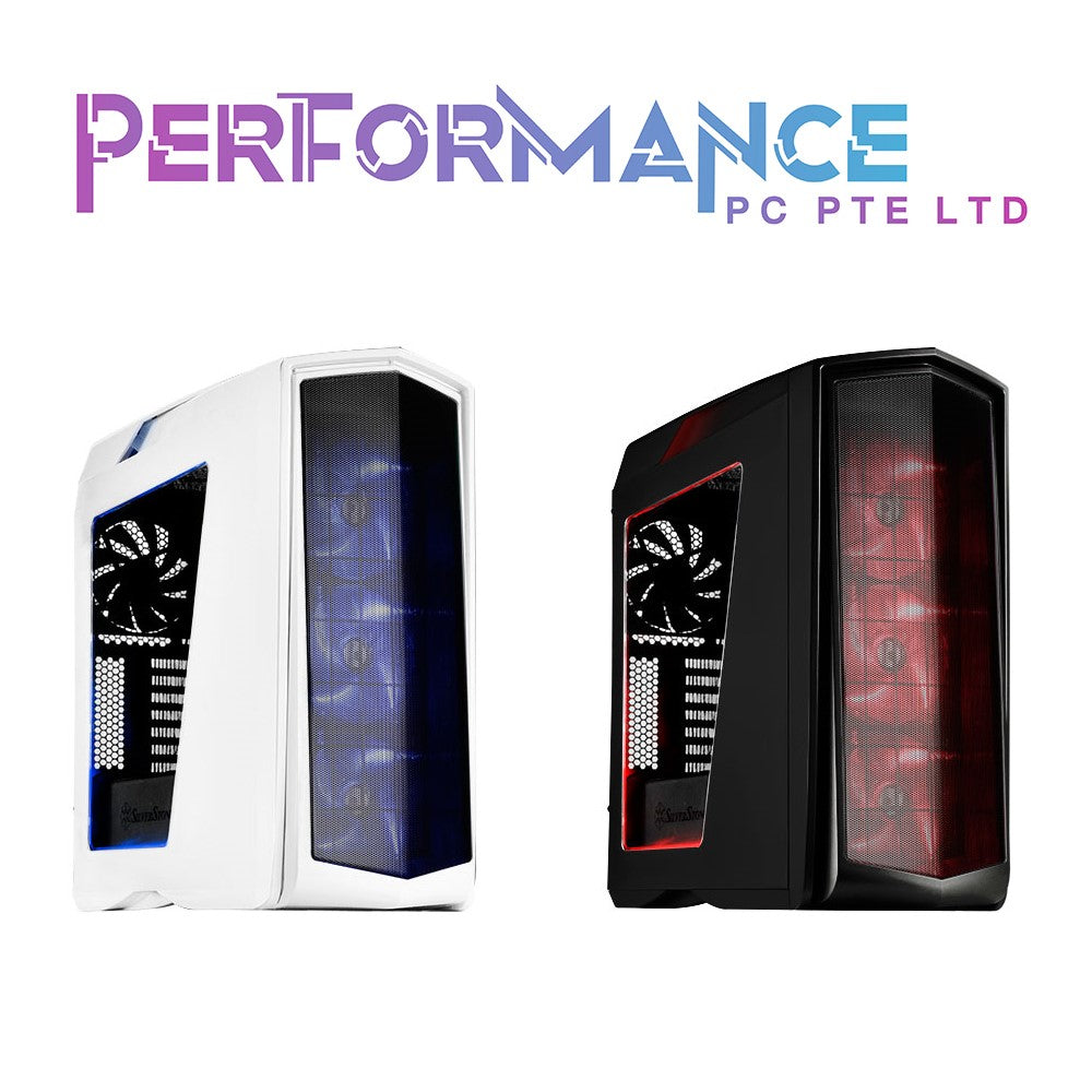 SILVERSTONE PM01 ATX White/Black (up to 12" x 10.7"), Micro-ATX (BLUE/RED LED + window) (1 YEAR WARRANTY BY AVERTEK ENTERPRISES PTE LTD)
