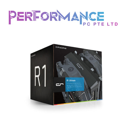 CRYORIG R1 Ultimate Dual Tower CPU AIR COOLER heatsink with 2 XT140 black frame/black fins (3 YEARS WARRANTY BY CORBELL TECHNOLOGY PTE LTD)