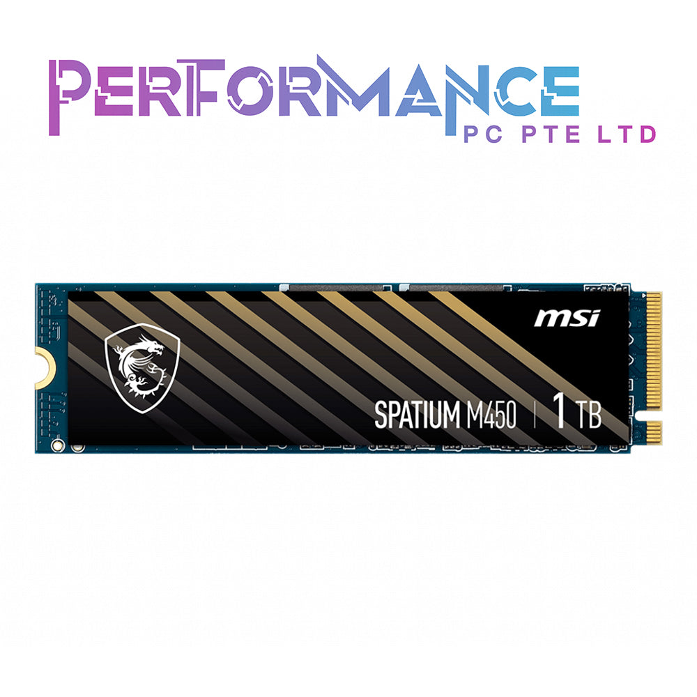 MSI SPATIUM M450 PCIe 4.0 NVMe M.2 500GB/1TB/ 5Yrs Wty/MAX READ: 3600 MB/s, MAX WRITE: 3000 MB/s (5 YEARS WARRANTY BY CORBELL TECHNOLOGY PTE LTD)