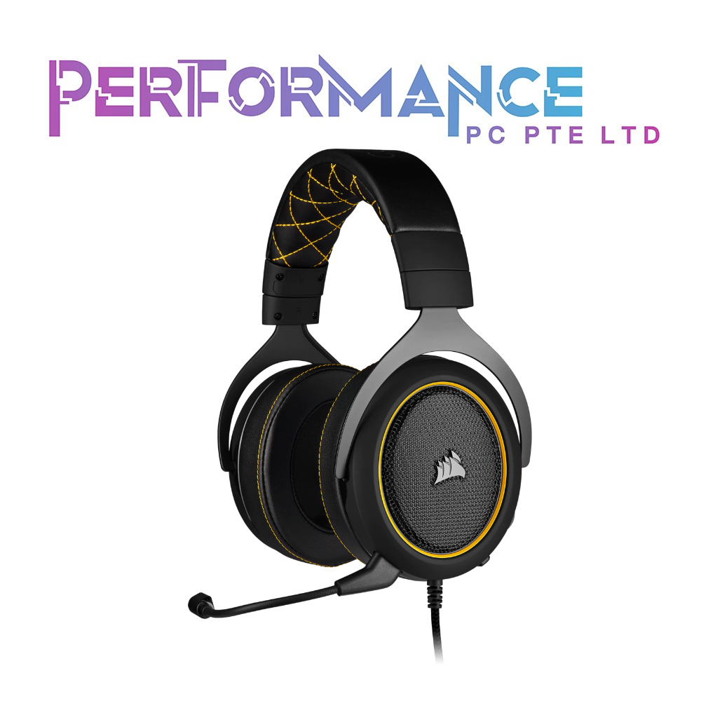 CORSAIR HS60 Pro Gaming Headset - Carbon/Yellow (2 YEARS WARRANTY BY CONVERGENT SYSTEMS PTE LTD)